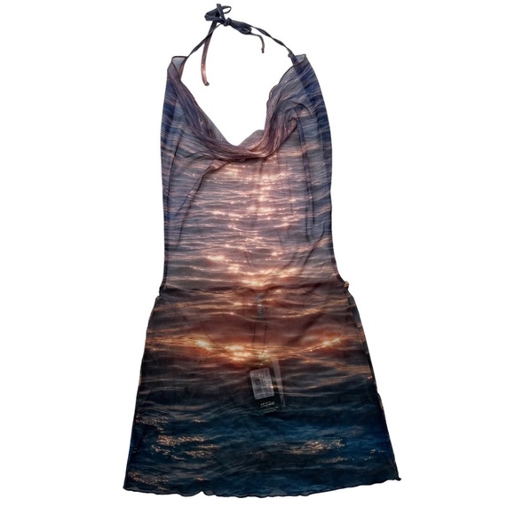 Jaded London Swim Sunset Dreamer Sheer Backless Mini Dress Medium Swim Cover Up - Picture 1 of 10